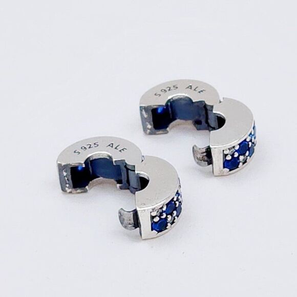 Pandora Pave Blue Clip Charms - Picture 4 of 5